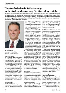 Strafbefreiende Selbstanzeige